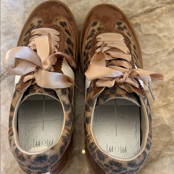 Elegant Satin Lace Leopard Women's Sneakers - Picture 8 of 11